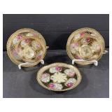 Hand Painted Nippon - 2 Teacups, 3 Saucers