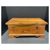 Wooden Box with Hinged Lid 18 x 9.5 x 8.5 ' Tall