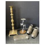 Metal Shoe Planters, Art Deco Candle Holder,