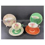 4 Aynsley Teacups & Saucers - All Sound Dull