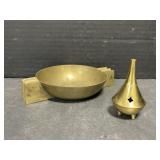 Brass Cone Incense Burner & Ashtray