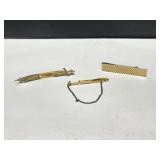 Gold Tone Gold Filled Tie Clip Made by Anson