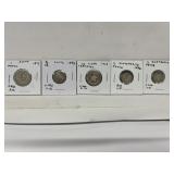 5 Coins-1915 Cuba 20 Centavos, 1894 Switz 1/2