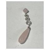 10 kt White Gold Pink Quartz & Diamond Accent