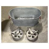 Galvanized Bin, Clothes-Line Pulleys