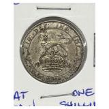 1916 Great Britain Silver One Shilling