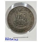 1928 Great Britain Silver One Shilling