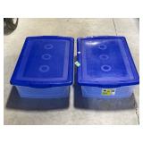(2) 25L Plastic Storage Bins with Lids
