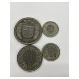 4 Switzerland Coins - Dated 1964-2009 As Noted