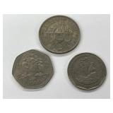 3 Caribbean Coins - Dated 1955-2002 As Noted