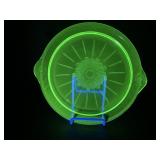 Uranium Glass Sweets Plate 9.5 ' D