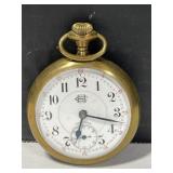 Hwc Swiss Fake Open Face Stem Wind Pocket Watch