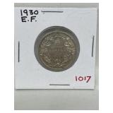 1930 Cdn Silver 25 Cents - Ef