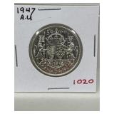 1947 Cdn Silver 50 Cents - Au