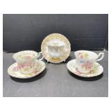 3 Royal Albert Teacups & Saucers - Assorted