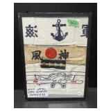 Framed WWll Japanese Lapel Head Scarves, 16x12 '