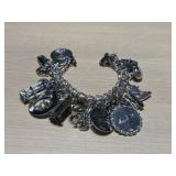 Multi Link Sterling Silver Charm Bracelet