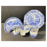 Blue & White Spode Dishes - Dinner Plate, Toast