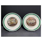 2 Dog Playing Poker Decorative Plates with Hangers
