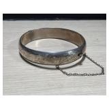 Vintage Sterling Silver Cuff Bracelet 1 ' Wide.