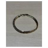 Gold Tone Gold Filled Flat Link Bracelet With A