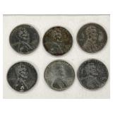6 Usa Steel One Cent - 2x1943, 3x1943-s And