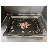 Hand Painted Wood Tray 19.5 x 14 '