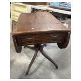 Mahogany Drop-Leaf Table with Drawer,