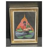 Framed Art - Hand Painted Tree Leaf - India