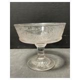Open Press Glass Compote, 6 ' tall