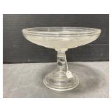 Open Pressed Glass Compote, 6 ' tall
