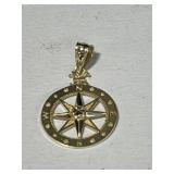 14 kt Gold Compass Pendant