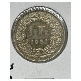 1961 Switz 1 Franc