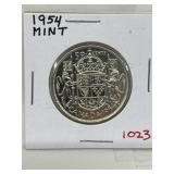 1954 Cdn Silver 50 Cents - Mint