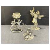2 Pewter Fairy Figures, Pewter Hummingbird