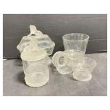 Assorted Pressed Glass Lion Themed Items