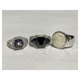 Sterling 925 Silver Rainbow of Colours Cut Stone