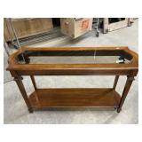 Sofa Table with Beveled Glass Top Insert,