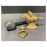Horse Brass & W.White Scotland Clay Pipe with Case