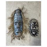2 Wooden Tribal Style Decorative Masks