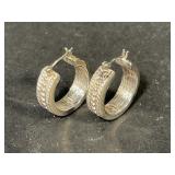 Vintage Napier Silver Hoop Earrings
