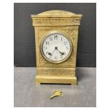 Vintage Cast Iron Ansonia Mantle Clock with Key