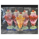Set of Original (5) 1940s/50s Strawberry Sundae