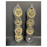 (2) Horse Brass on Leather Straps