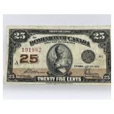 1923 Cdn 25 Cent Bank Note -mccavor Saunders