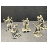 5 Pewter Wizard Figures