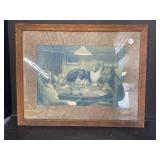 Framed Dogs Playing Poker Print 19.5 x 15 '