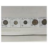 5 Coins-1901 Itally 1 Lire, 1901 Belgium 50 Cent,