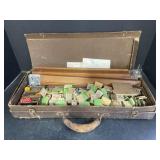 Antique Tile Board Game in worn case