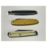 3 Advertising Knives - Autopoint Chicago Federal